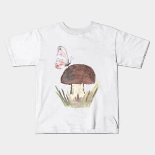 Mushroom and Butterfly Kids T-Shirt